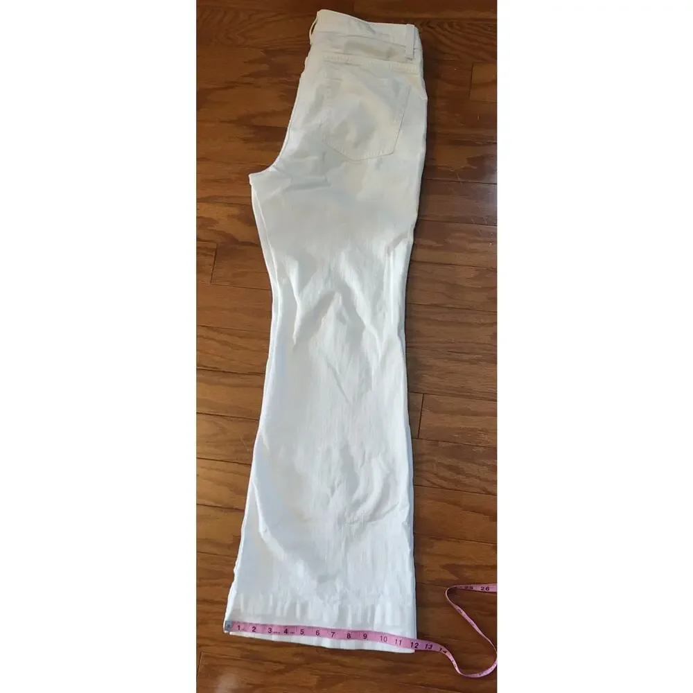 Michael Kors Womens Selma Flare Jeans Pants White Wide Leg Size 10